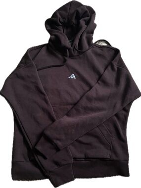 adidas Dark Brown Burgundy Hoodie with Small Logo